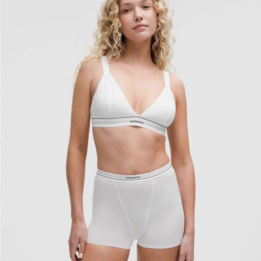 Lululemon Cotton Ribbed Logo Super-High-Rise Shorties Underwear